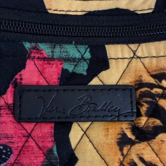 Vera Bradley Black Quilted Tote with Multicolor Rose Print - Picture 2 of 4